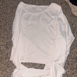 Gymshark Cream Long Sleeve crop Top